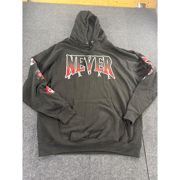 Never Broke Again Other - Never Broke Again Mens Hoodie‎ Black Red Graphic Streetwear Fleece XXL